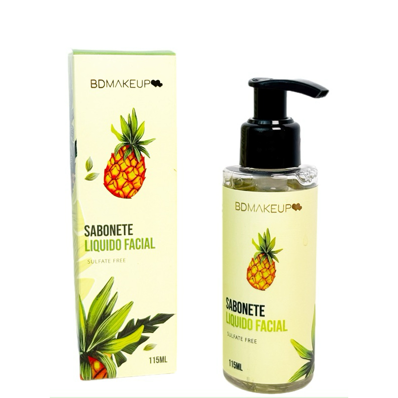 Sabonete Líquido Facial Antiacne BD MAKEUP Abacaxi 115ml – Controla Oleosidade e Ajuda a Reduzir Espinhas,LIMPA,HIDRATA,