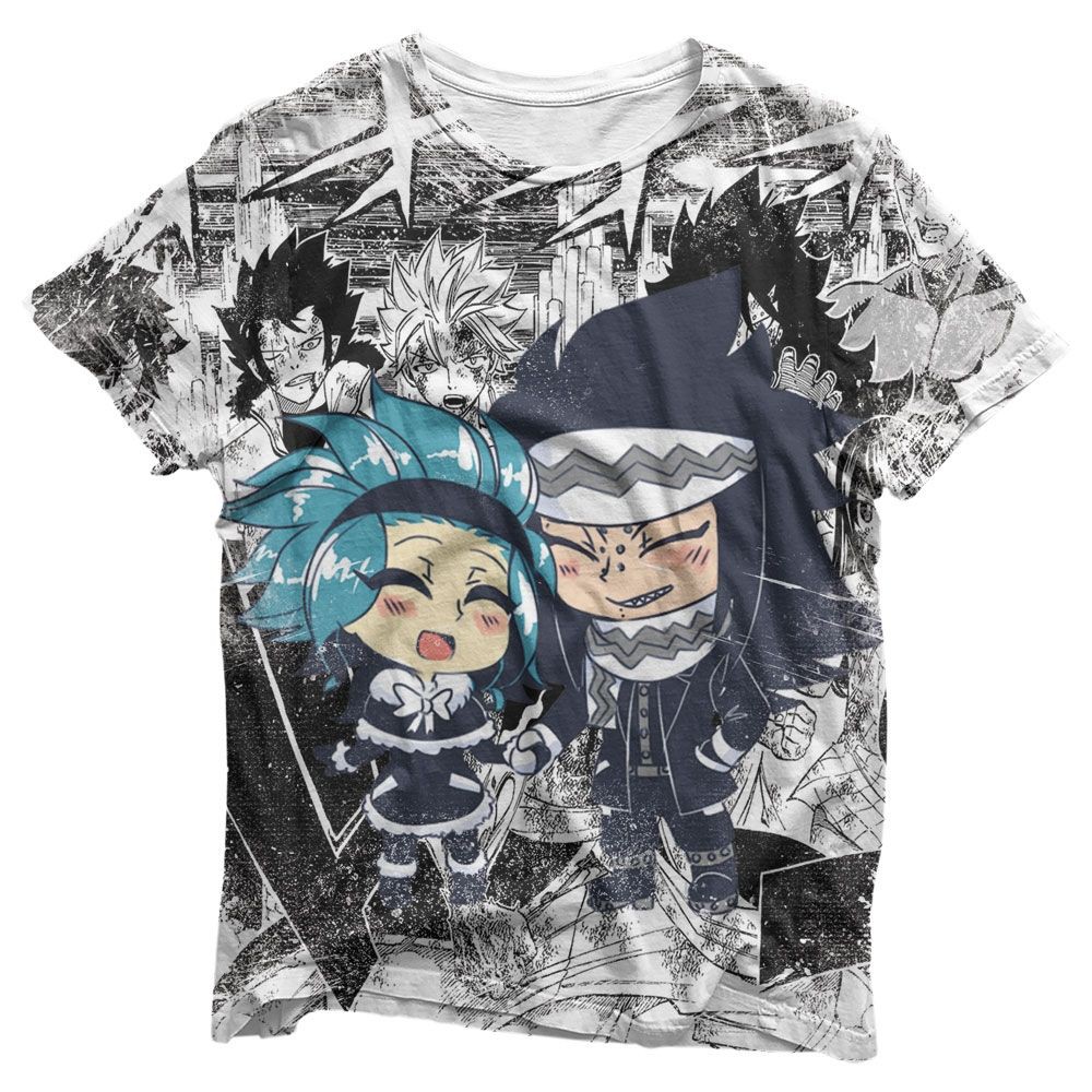 Camisa Levi & Gajeel Mangá - Camisas Fairy Tail Estampa Total