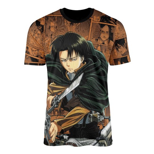 Camisa Camiseta Anime Attack On Titan Levi Ackerma