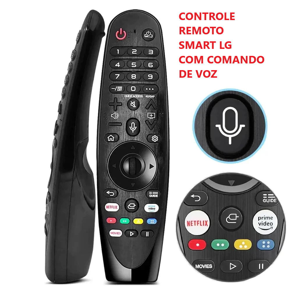 Controle Smart Magic Com Voz Para Tv LG An-mr19ba Thinq Ai C / Pilhas Elgin