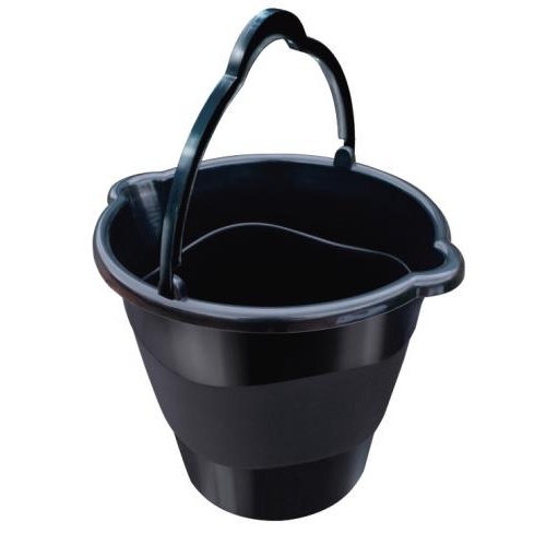 Balde com Bico Duplo 10 Litros Cor Preta Plástico Reforçado Ideal para Armazenamento e Uso Geral