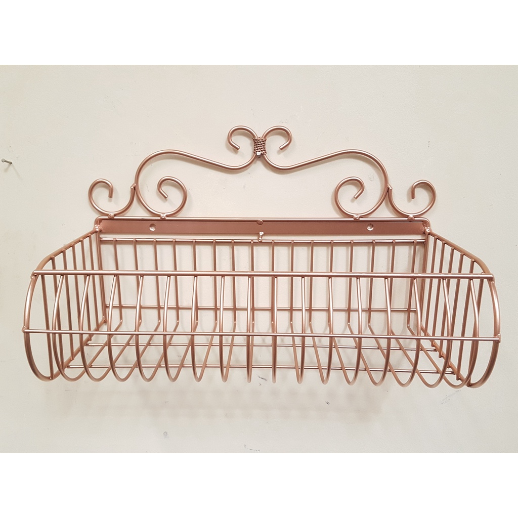 Cesto fruteira De Parede com Arabesco 40x20cm Ideal para sua Cozinha, Balcão, Armario