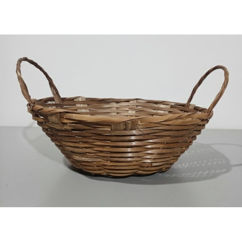 Cesta de bambu Natural com Alças - Ideal para Pães e Frutas,torradas e muito mais.
