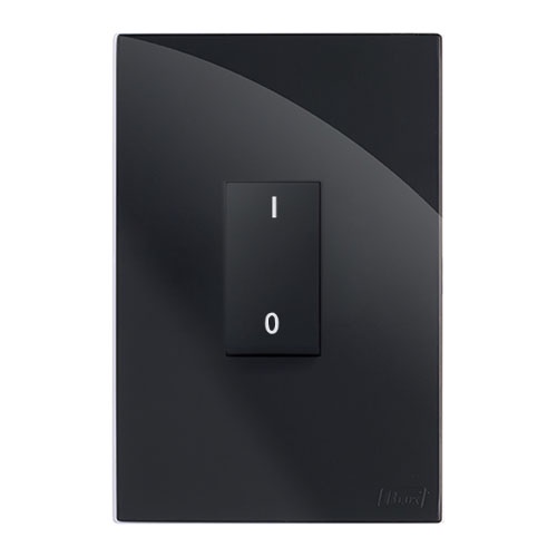 CJ INTERRUPTOR  BIPOLAR PARALELO VERTICAL 4X2 -  RECTA BLACK GLOSS