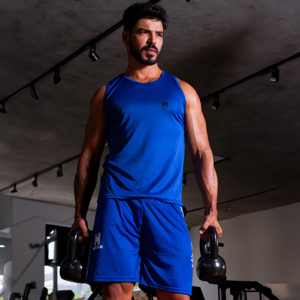 Conjunto Camiseta Regata e Short  Dry Fit Masculina - Casual - Treino - Academia - Esportes - Exercícios - Corrida