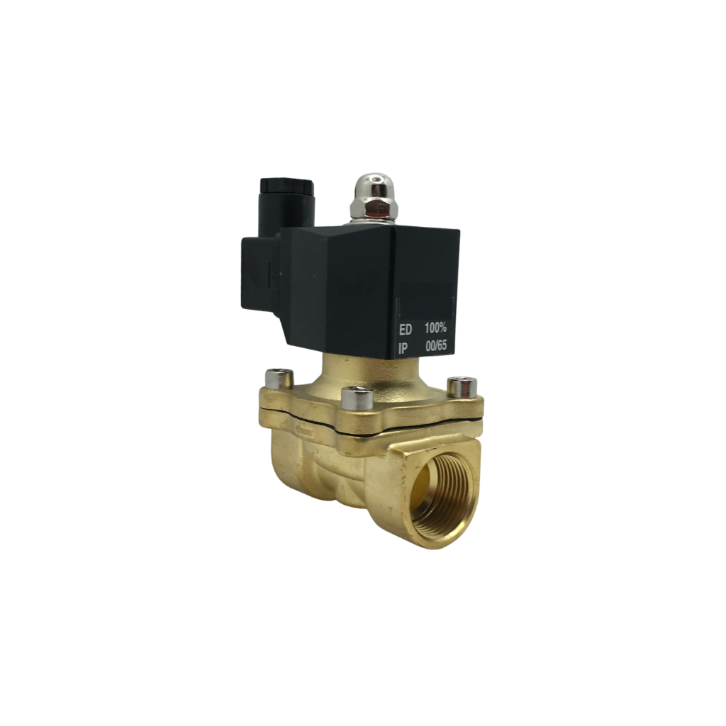 Válvula Solenoide Rosca 1 Polegada Nfechada 80°c 2/2 vias Água/óleo/ar 220vca