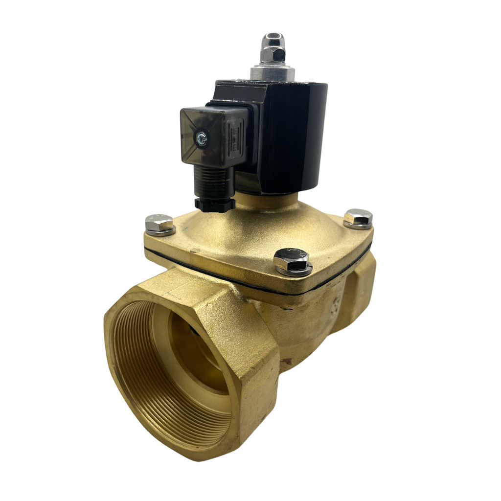 Válvula Solenoide 3 Polegadas 2 Vias Normal Fechada Latão Ar Água Controle de Fluxo