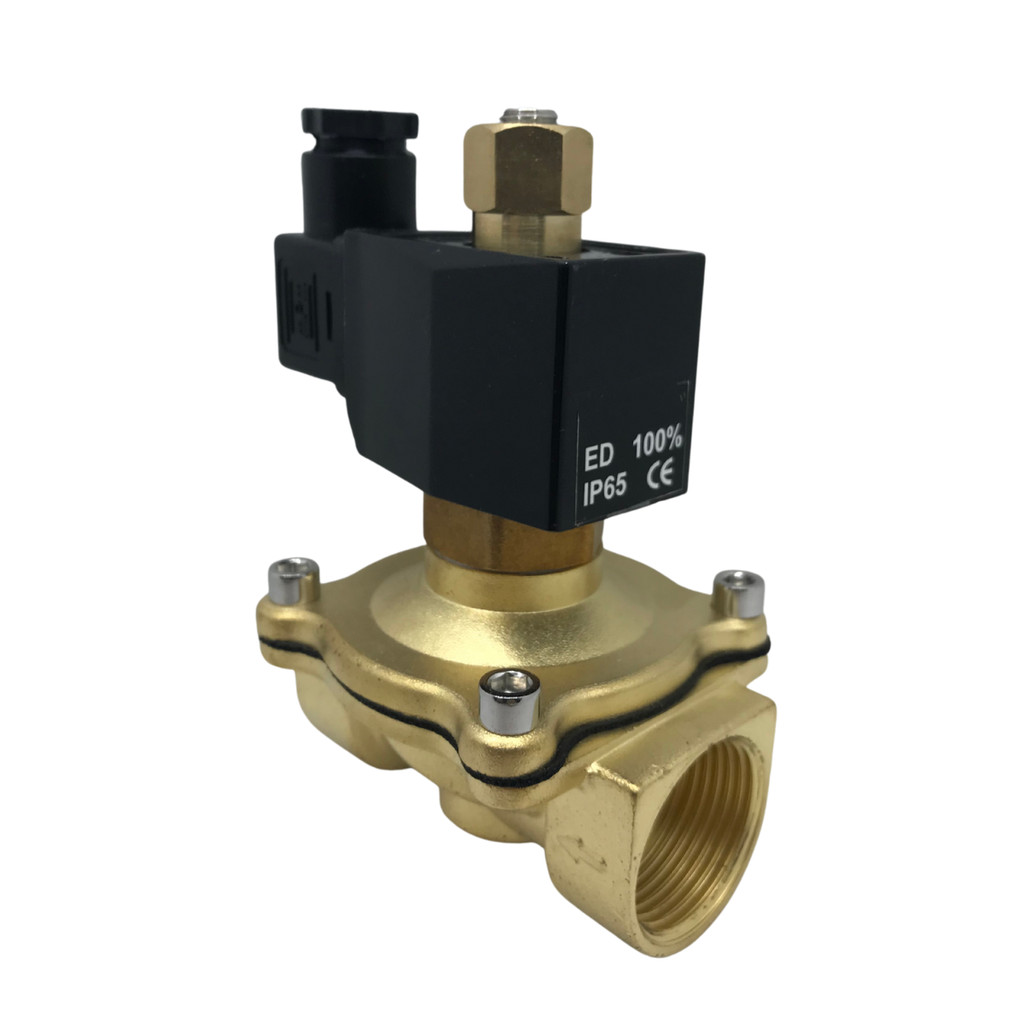 Válvula Solenoide 2 Vias Rosca 1 Polegada Bsp Normal Aberta Bobina 220v Em Latão para Ar Água