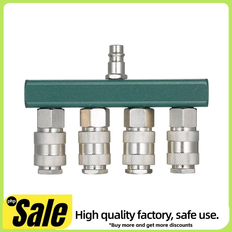 1 PCS 4 Vias Coletor De Ar Reto Acessórios De Mangueira Com 4 Acopladores E 1/4 Polegada NPT Plug Acoplador De Encaixe