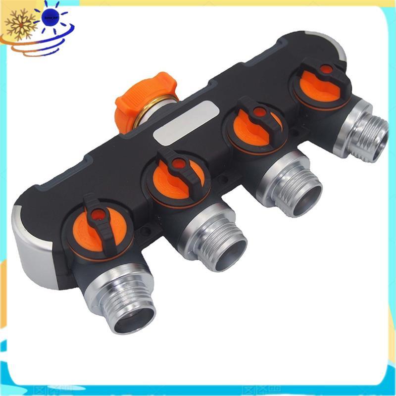[Le's Shop] Divisor De Mangueira De Jardim Com Design De 4 Vias Tomadas De Metal De 3/4 Polegadas , Válvulas De Controle