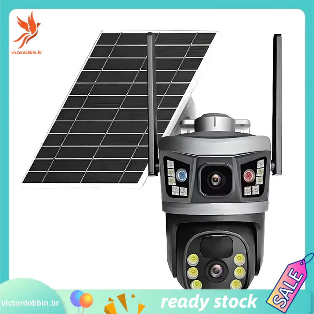 6MP V380Pro Lente Dupla Energia Solar WIFI IP Dome Câmera Colorida AI Detecção Humanóide Segurança Em Casa CCTV Monitor