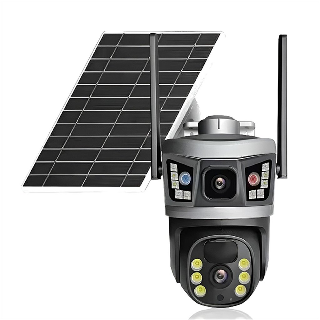 6MP V380Pro Lente Dupla Energia Solar WIFI IP Dome Câmera Colorida AI Detecção Humanóide Segurança Em Casa CCTV Monitor