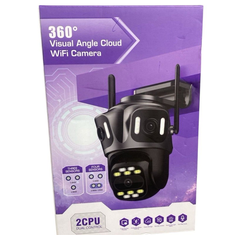 Câmera Dupla WiFi 6MP Full HD 4K com Alarme Integrado Detecção Humana e Reconhecimento de moviment Visão Noturna