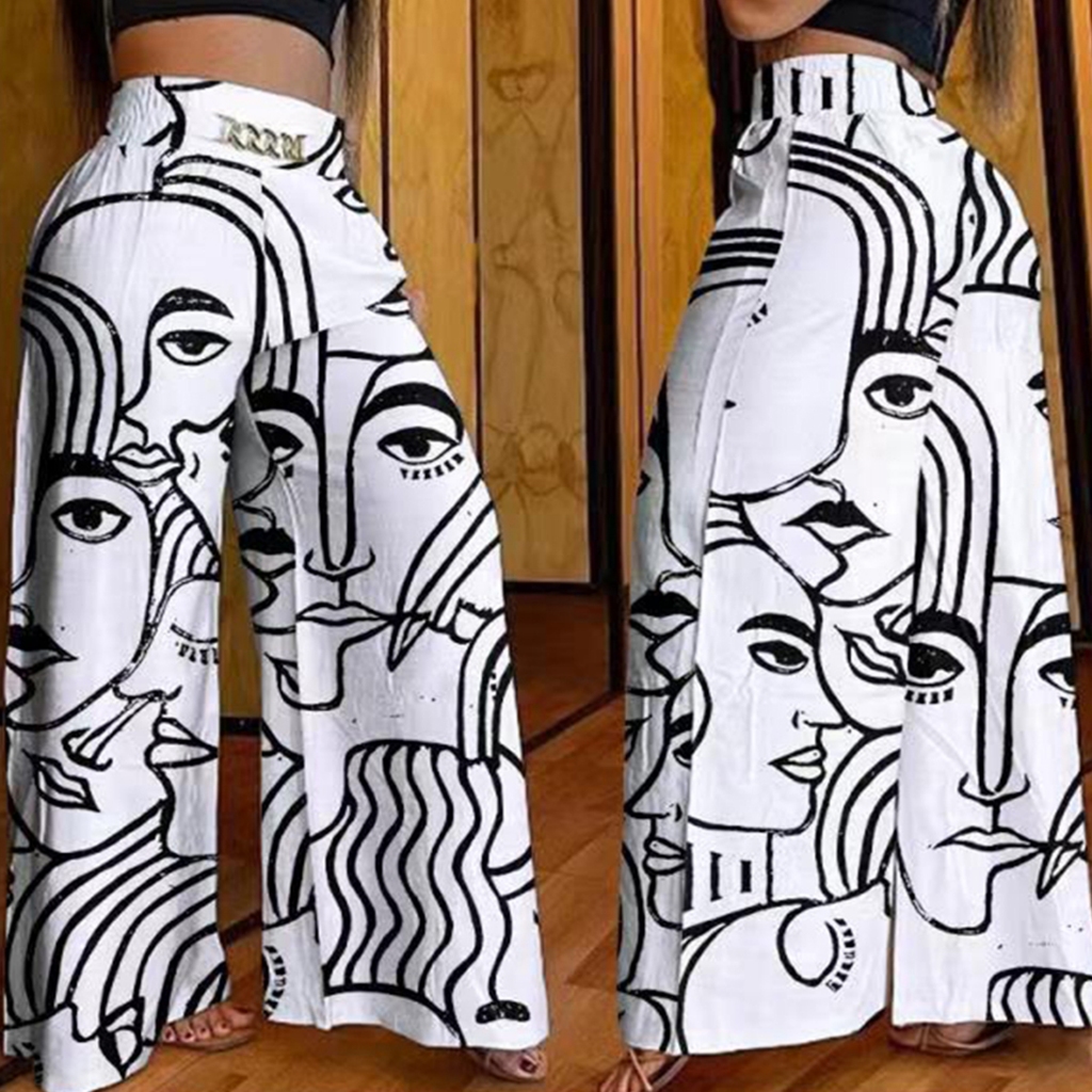 Summer Chain Decor High Waist Wide Leg Pants 2024 Spring Elegant Women Black Casual Pocket Loose Street Calças De Rua Y2k Long Pant