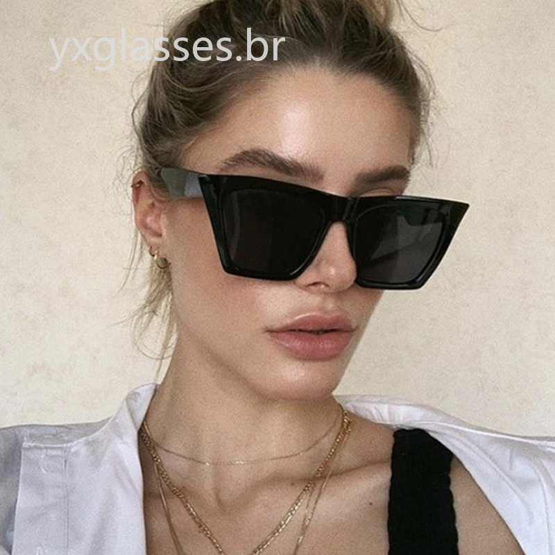 ( yxglasses.br ) Quadrirados De Sol Cl Ssico Mulher Culos Femininos Senhoras Retro Da Moda Olho De Gato Culos De Sol Para Mulheres