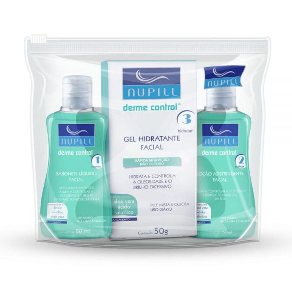 Kit Travel Nupill Derme Control Sabonete + Loção + Gel Full