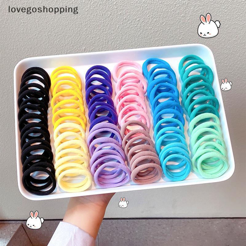 [lovego] 50 Unidades/Conjunto Faixas Elásticas Para Cabelo De Meninas Acessórios Colorido Nylon Infantil Scrunchie Prese