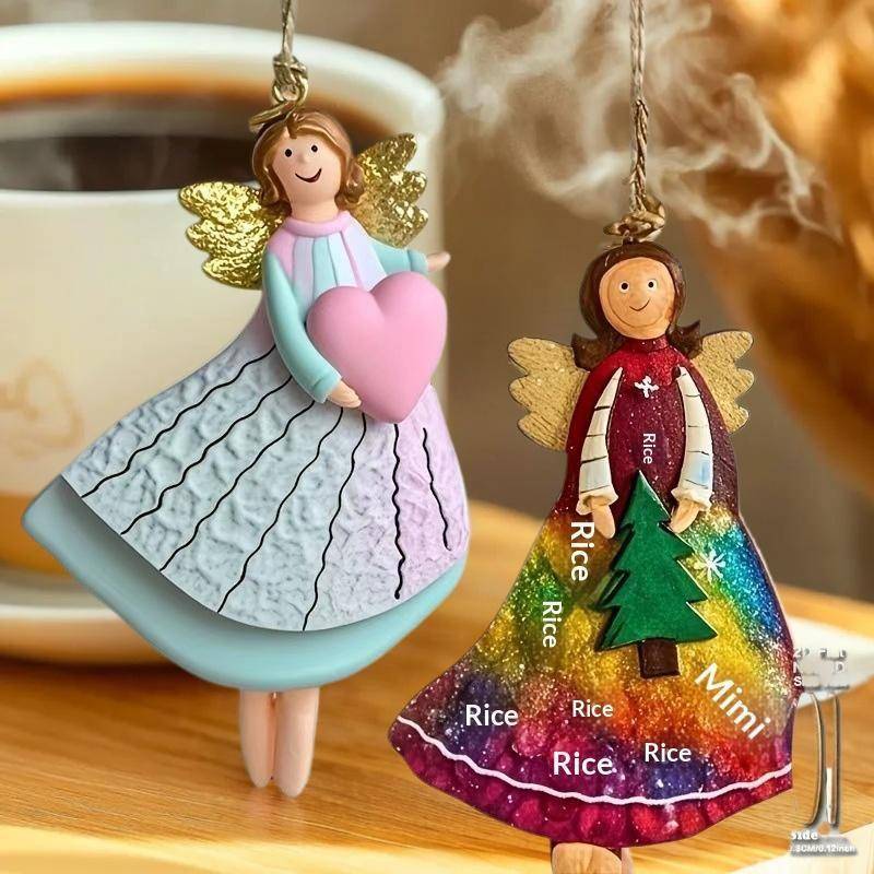 [lovego] 4 Unidades/Conjunto Decoração Suspensa De Anjo Vintage Enfeites De Natal Feitos À Mão Festiva Para Árvore Home