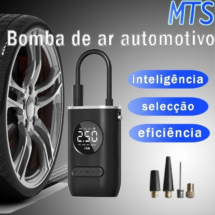 MTS Mini Compressor de Ar Portátil Recarregável Digital USB Calibrador Bomba de ar automotivo P.HQ