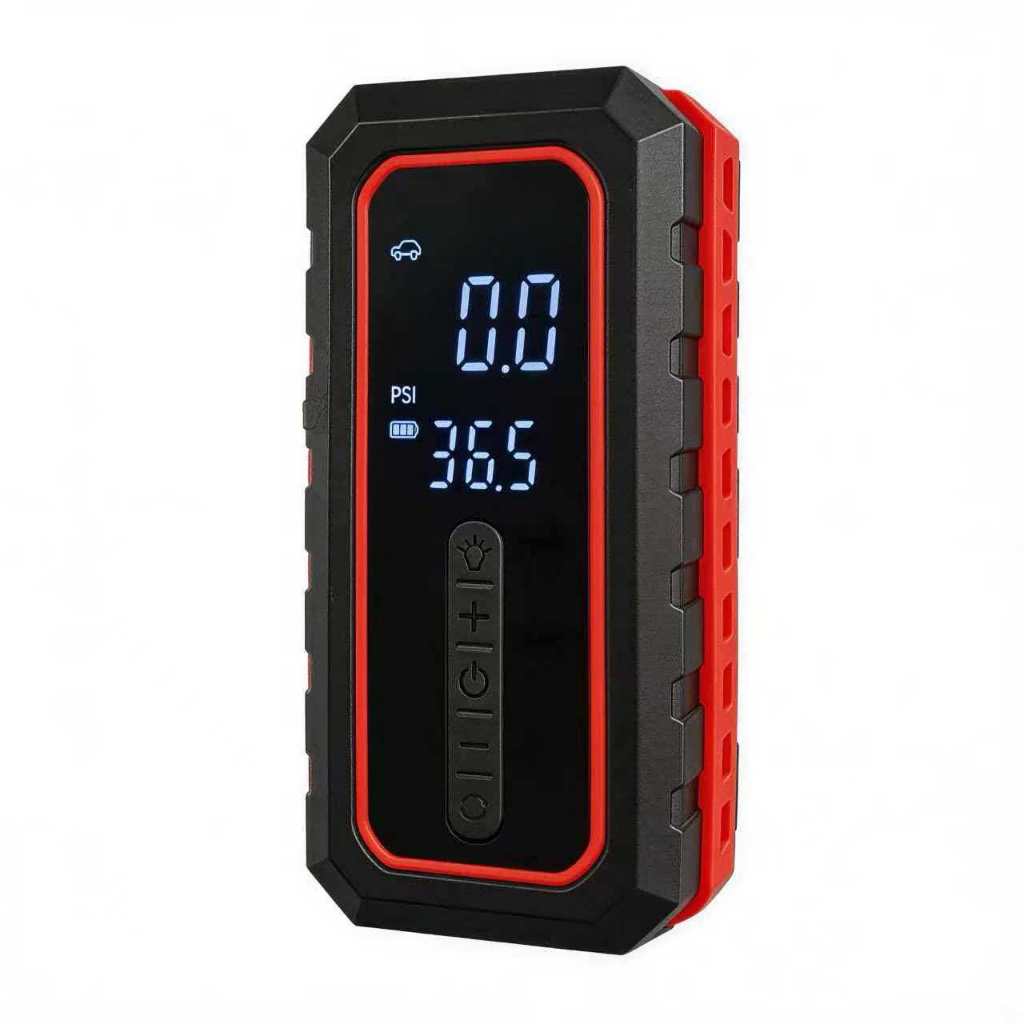 Compressor de Ar Portátil 14.8V Auxiliar de Partida Digital Lanterna LED Bomba de Ar Automotiva para Carro Moto Bici