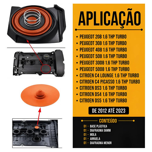 Reparo Valvula Diafragma Completo Peugeot Citroen Thp Flex Vermelho