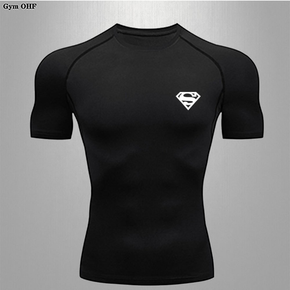 Camisa Compressão Novo Superman Camiseta Verão Clássico Manga Curta Sportswear Fitness