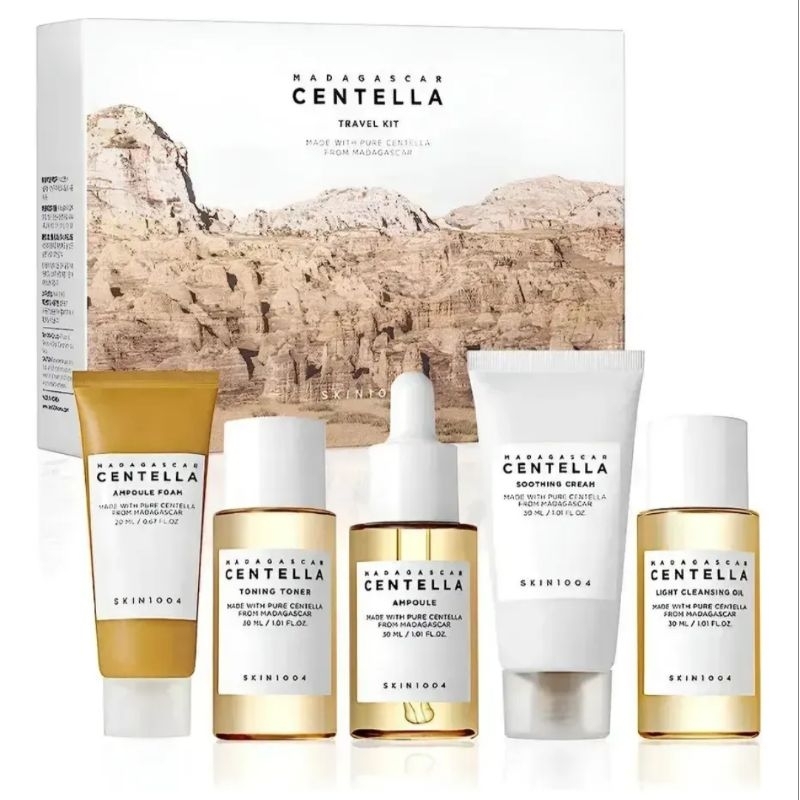 Kit  Centella Madagascar Original , travel, kit de viagem Rotina Completa de Skincare para Hidratação e Pele Sensível