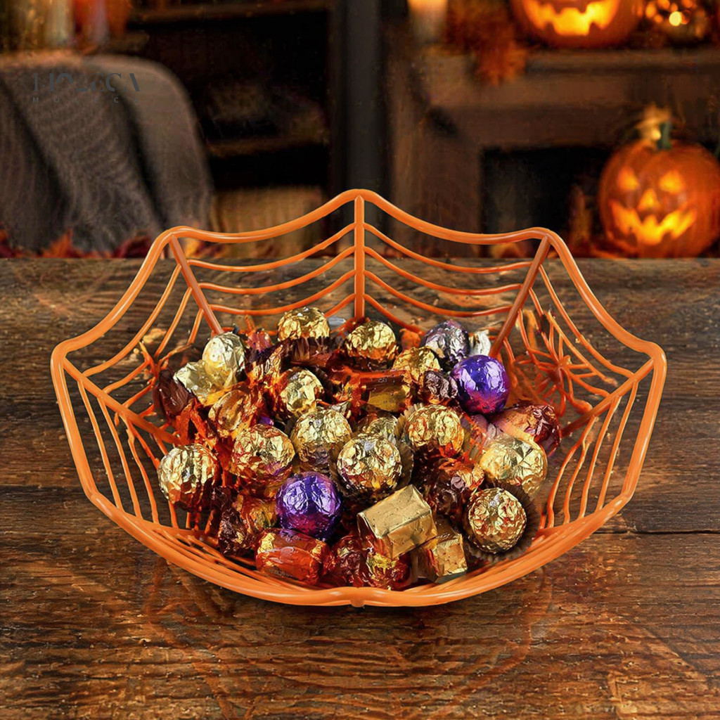 Reusable Storage Baskets Plastic Party Favor Holders 3 Pcs Halloween Spider Web Candy Bowls Trick or Treat Fruit Favors