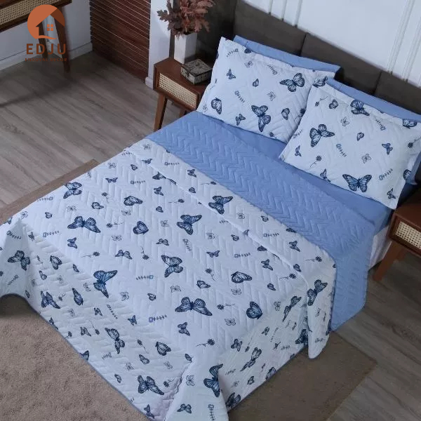Cobre Leito King Casal Grande Dupla Face Floral 180 Fios Percal