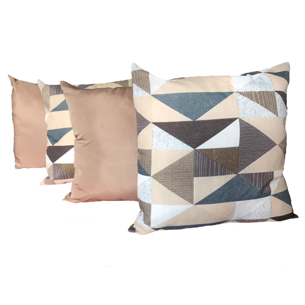 Kit Com 03 Capas Para  Almofadas Decorativas Ideal Para Decoração de Quarto e Sala Floral e Liso com Zíper