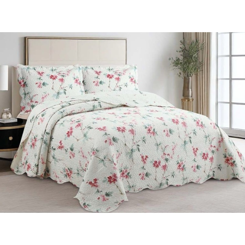 Colcha queen com estampa floral 3 peças micropercal!!!