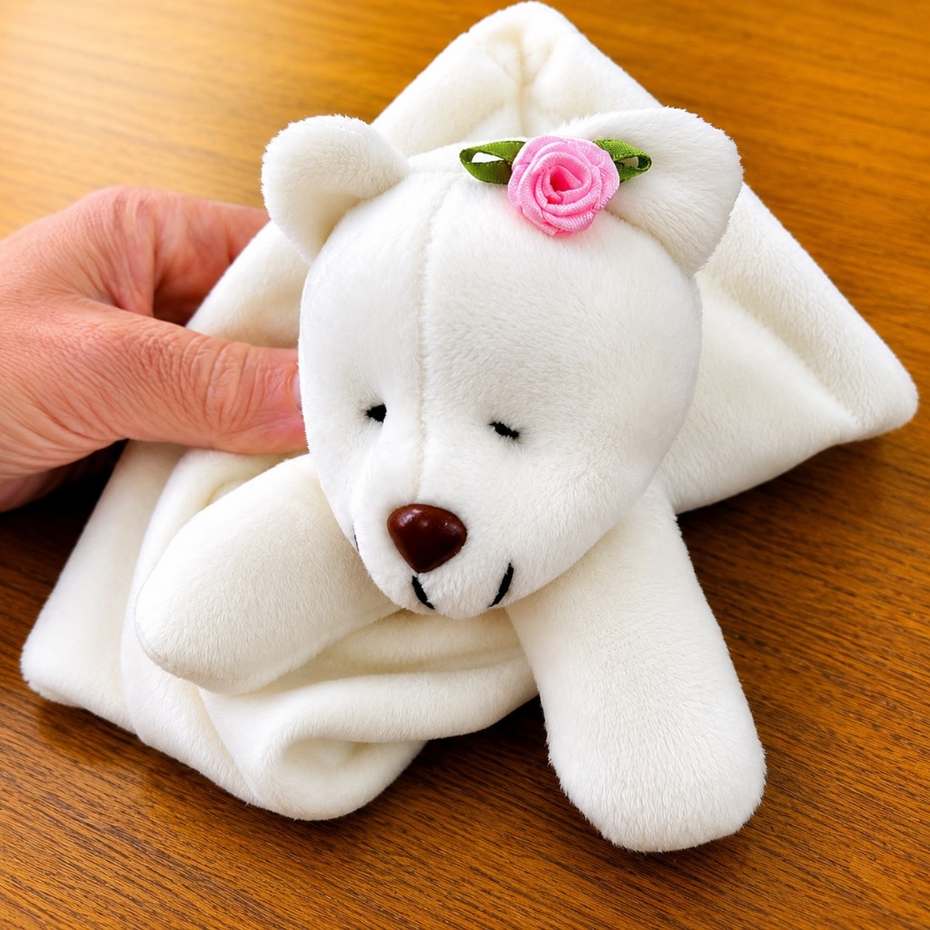 Kit Naninha URSINHA FLORAL Bebê Premium Hipoalergênica - Bichinhos Pelúcia Paninho de Dormir