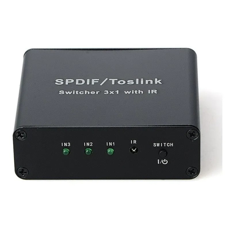 Switch Splitter Óptico 3x1 Toslink Chaveador Controle Remoto