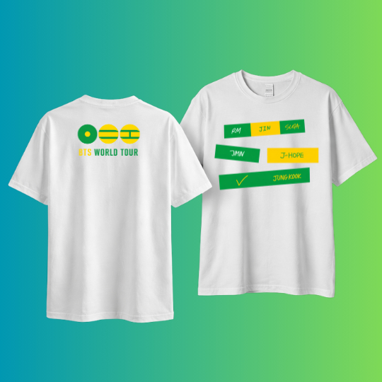 Camiseta BTS World Tour Brasil Unissex 2026 l Namjoon Jungkook Jimin Suga Hobi Jin V ARMY l 100% Algodão