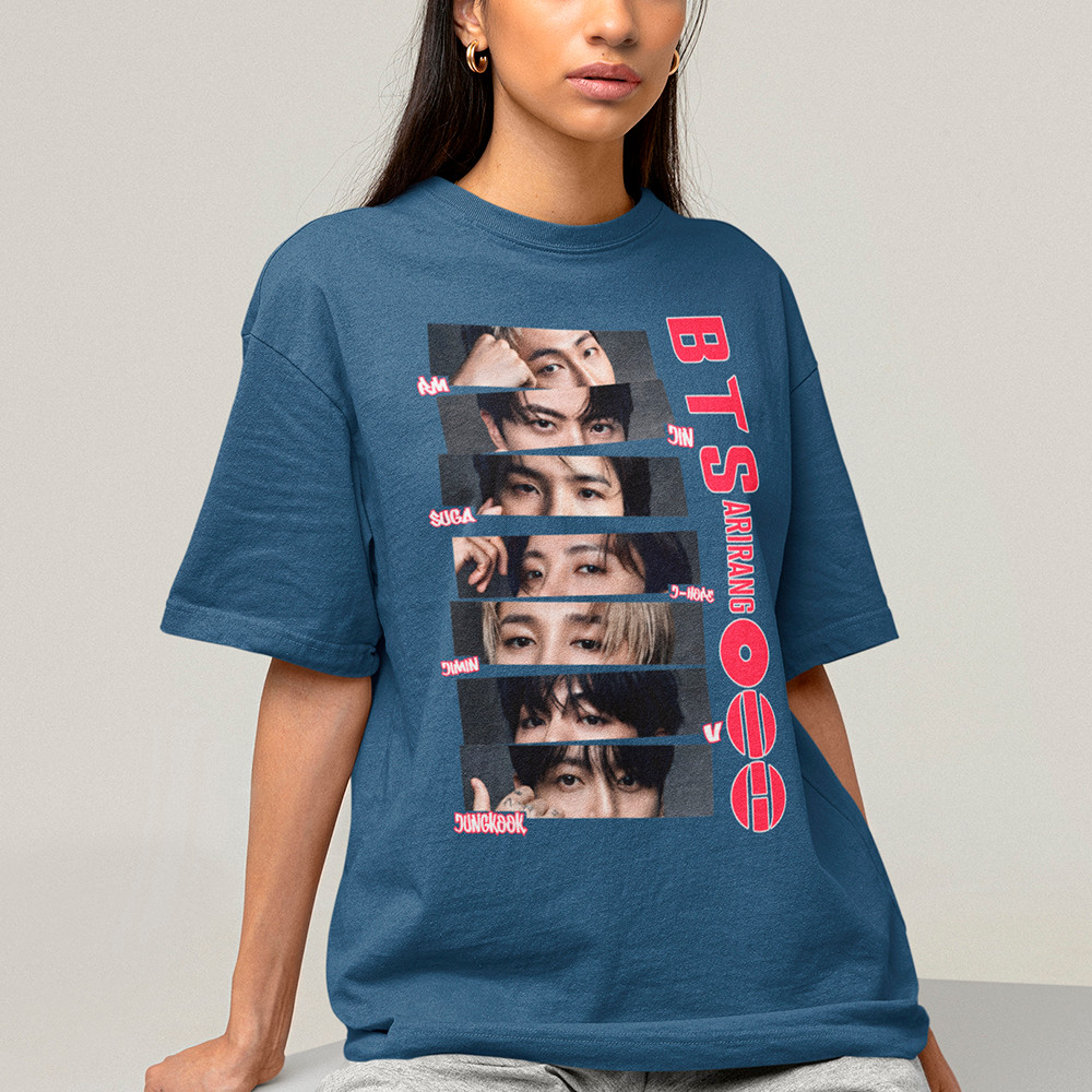 Camisa Bts Arirang Army Tour Estampa Personalizada Kpop Camiseta Feminina 100% Algodão