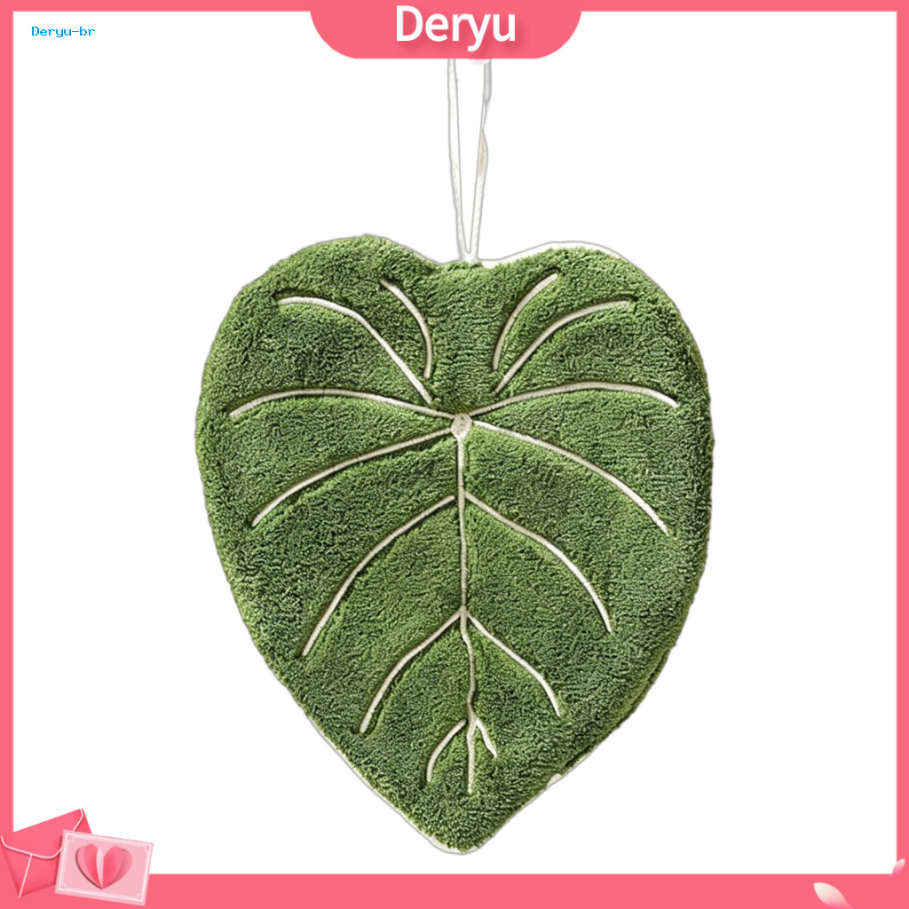 Kitchen Hanging Hand Towel Leaf Shape with Loop – Soft Absorbent Bathroom Drying Cute Maple Ginkgo Design Perfect for