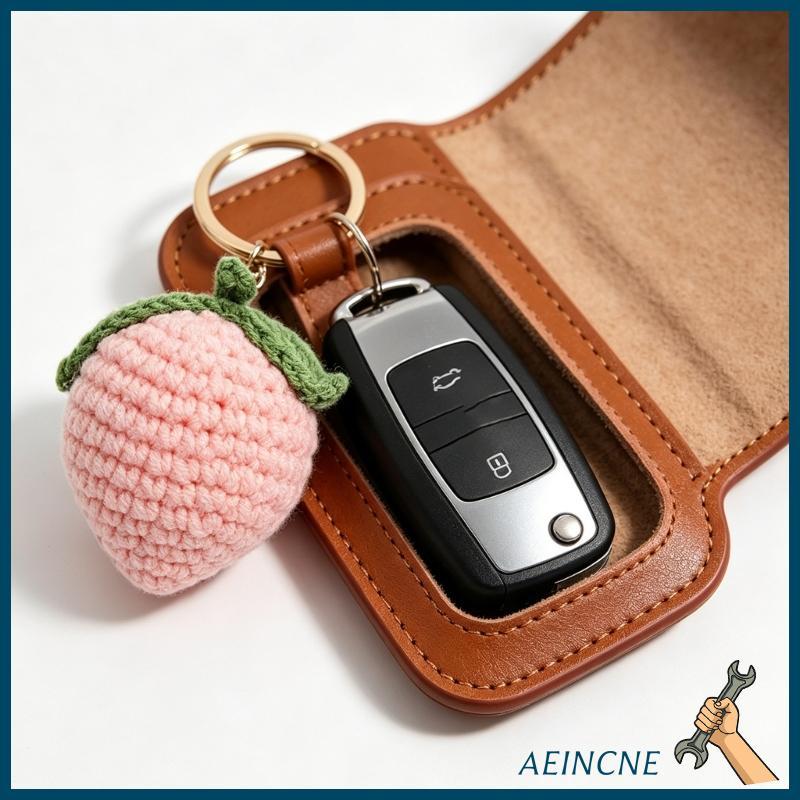 Hand Knit Shape Keychain Soft Yarn Excellent for Car & Gifts