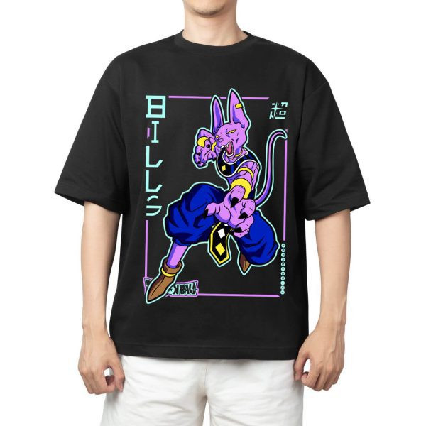 Camiseta Masculina Feminina Oversized Estampa Bills Deus da Destruição Dragon Ball Super T-shirt Streetwear Camiseta