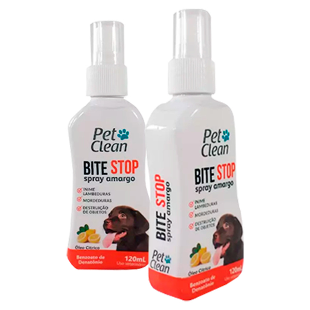 Borrifador Bite Stop Petclean Anti Mordida Anti Lambida Destruição de Objetos Spray Amargo 120ml