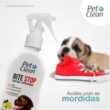 Bite Stop Pet Clean Spray Amargo Adestrador Anti lambida, Mordedura e Destruição de Objetos -120 ml