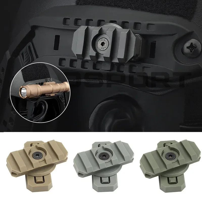 1 adaptador de pista lateral para capacete tático ajustável rotação guia arco de 360 graus adequado para Airsoft capacet