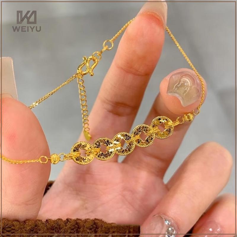 WEIYU Acabamento Fosco Cinco Imperador Moeda Pulseira Feminina Retro Estilo Antigo High-End Jóias Luy Proteção Charme Pa