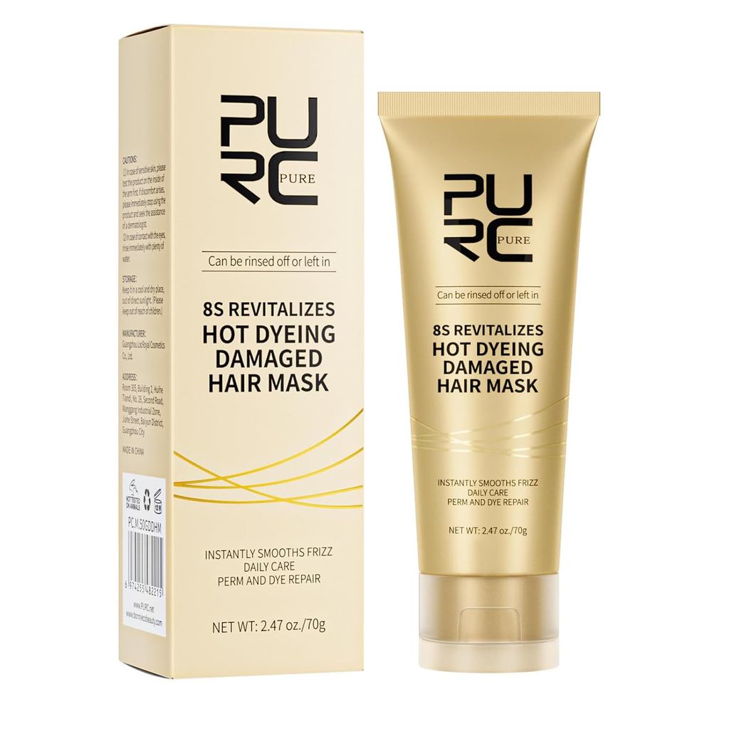 Hair Mask,8s Revitalizes Hot Dyeing Damaged PURC Hair Mask,Professional Keratin Instantly Smooths Frizz Daily Care Perm