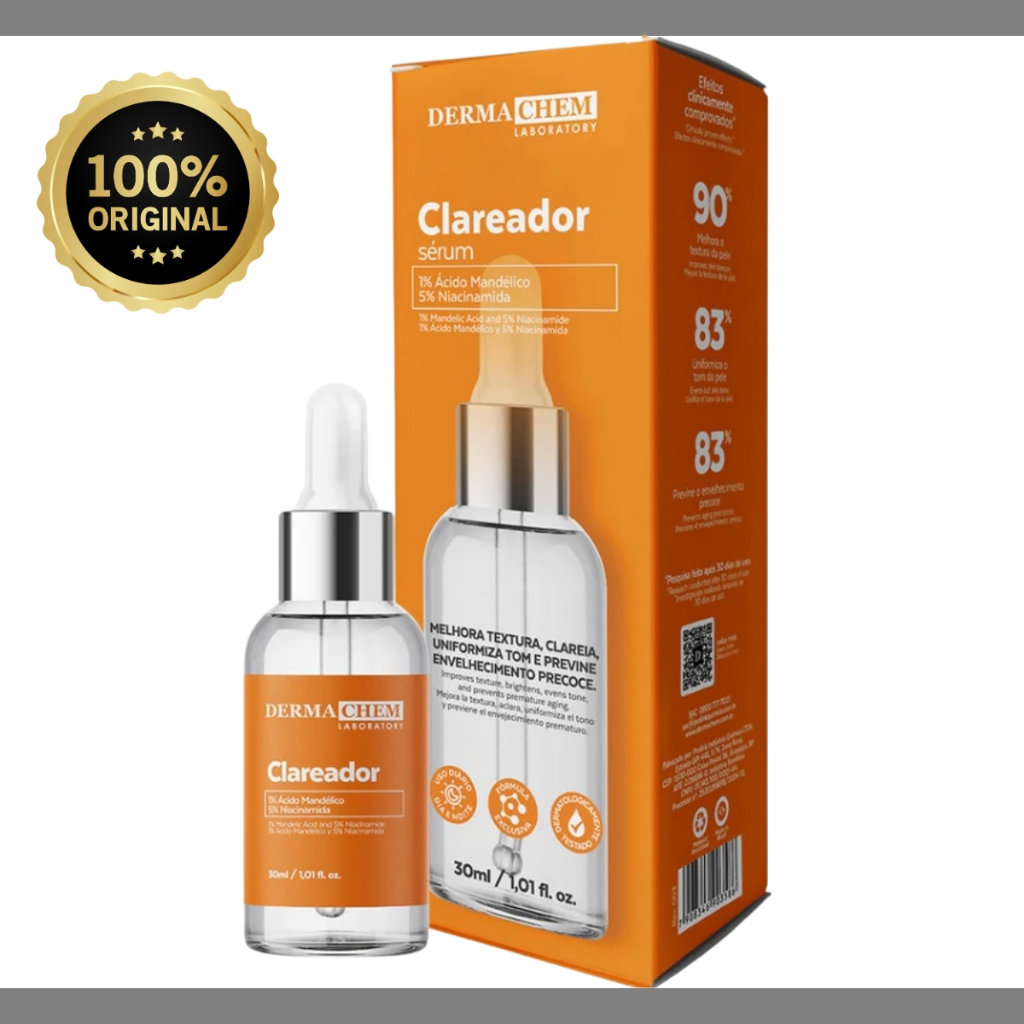 Sérum Clareador de Melasma Uniformiza o tom da Pele Clareia Manchas Clareador Niacinamida Dermachem