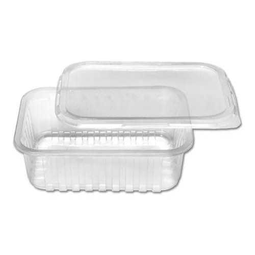 200 Unid Embalagem Pote Retangular 250ml Tampa Articulada Marmita Vianda Marmitex Plástico