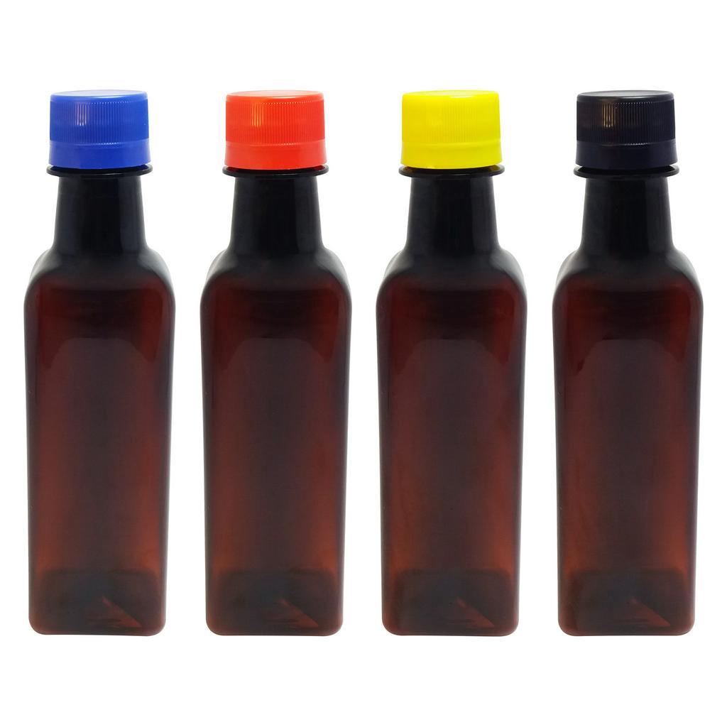 200 Frasco Plástico Âmbar Pet 250ml Azeite Tampa S Batoque