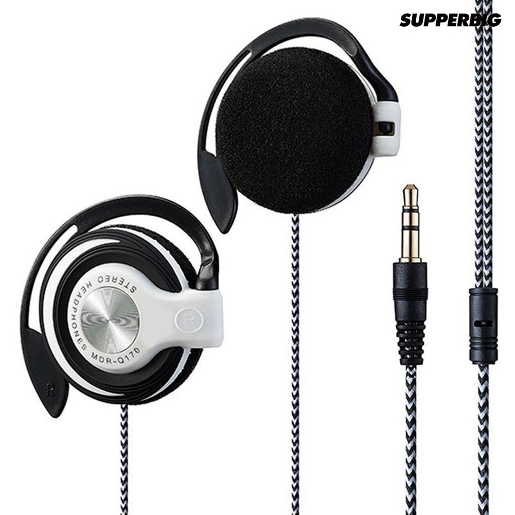 Suppersb Universal 3.5mm Plug Wired Clip On Ear Sports Fone De Ouvido Baixo Pesado