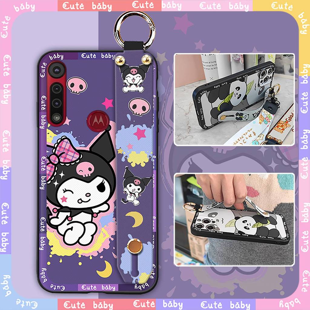 Capa De Telefone Com Cordão Kickstand Para MOTO G8 Play/One Macro Design De Moda Alça De Pulso À Prova D'água Anime Maci