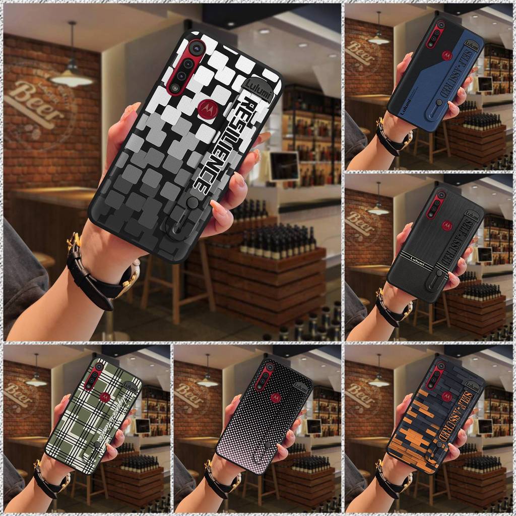 Capa Traseira Natureza De Telefone Para MOTO G8 Play/One Macro Design De Moda Suporte Anti-knock Macia Kickstand Persona