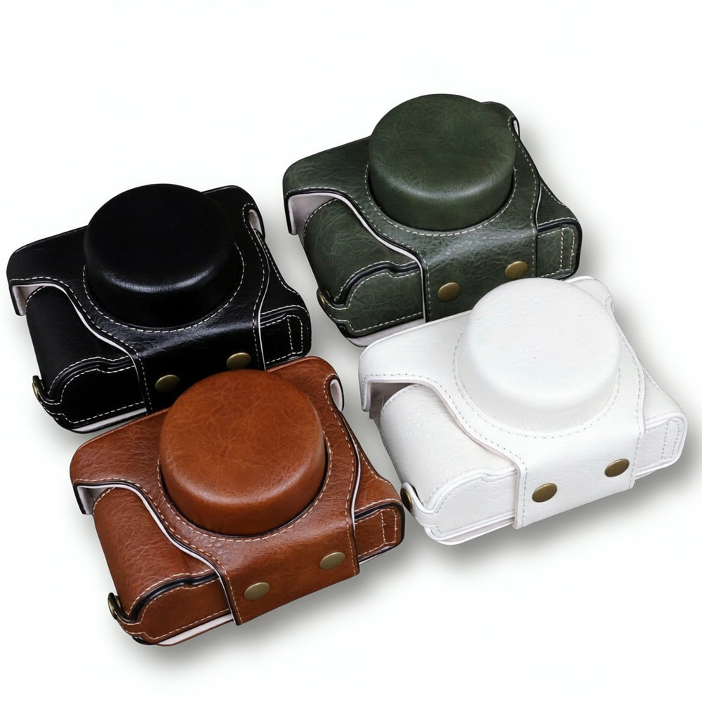 L10 PU Camera Half Case Base Body Cover Shoulder Strap for Panasonic Lumix DC-L10 Camera